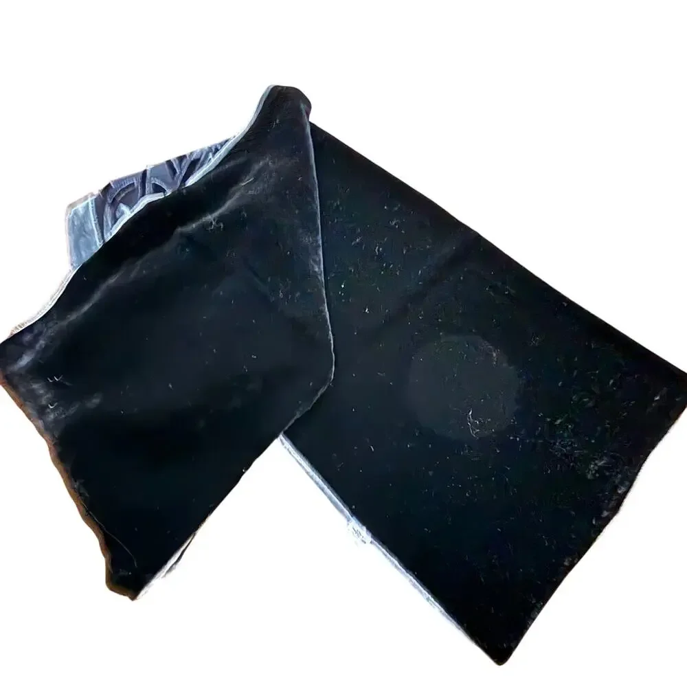 Velvet & Silk burnout style scarf wrap 2-side mod geometric black & silvery gray